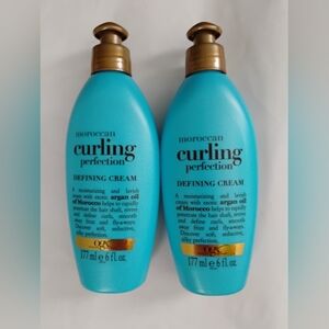 Lot of 2 OGX Moroccan Curling Perfection Defining Hair Cream 6 Oz